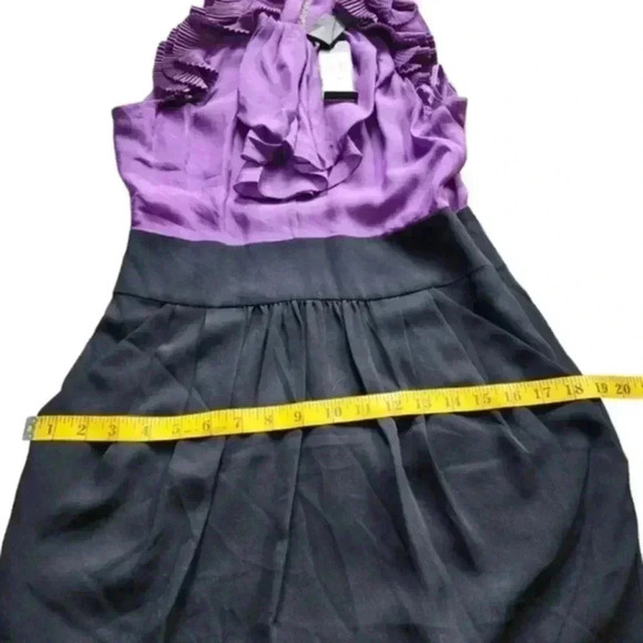 Bcbgmaxazria Dress Black Orchid Silk Ruffles Whimsigoth New With Tags Women's 6 - Picture 15 of 16